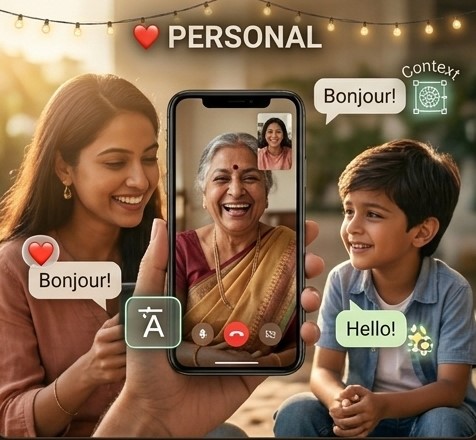 International family communicating across languages