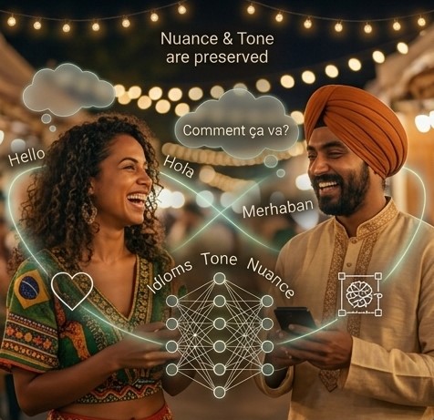 People communicating while preserving tone and context
